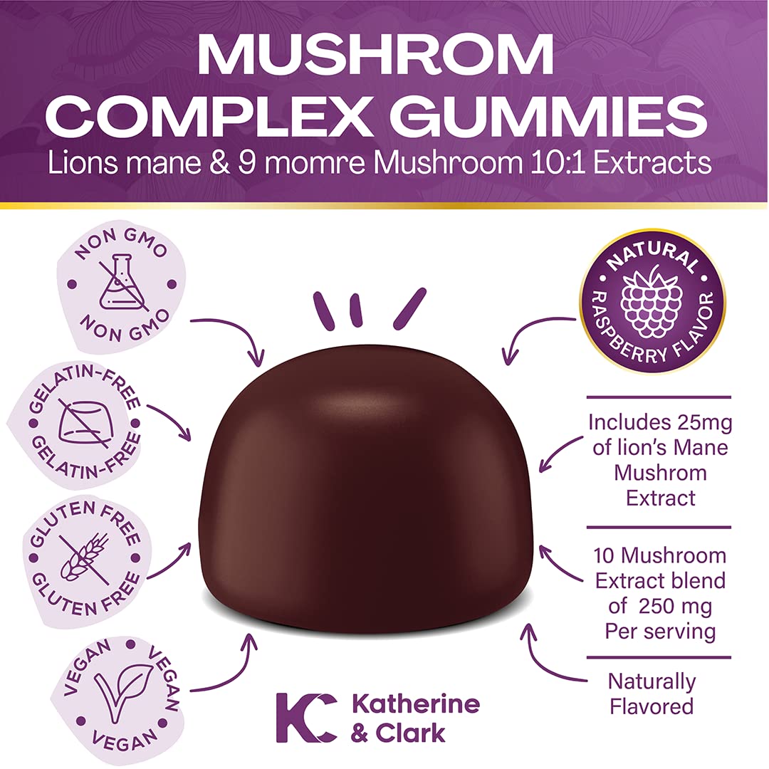 Katherine & Clark Brain Gold Super Mushroom Gummies 60 Count