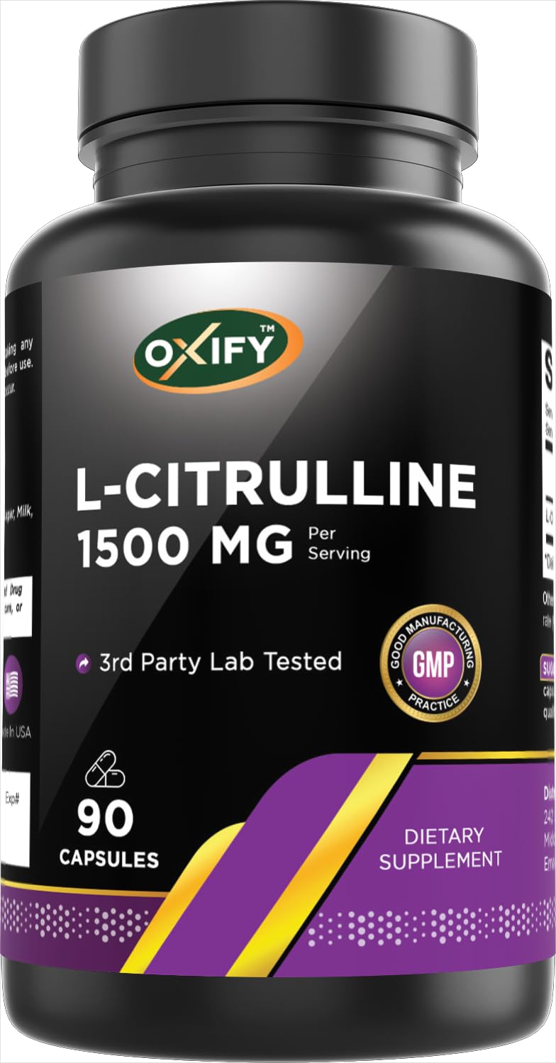 Oxify L-Citrulline 1500 mg Capsules, 90 Count