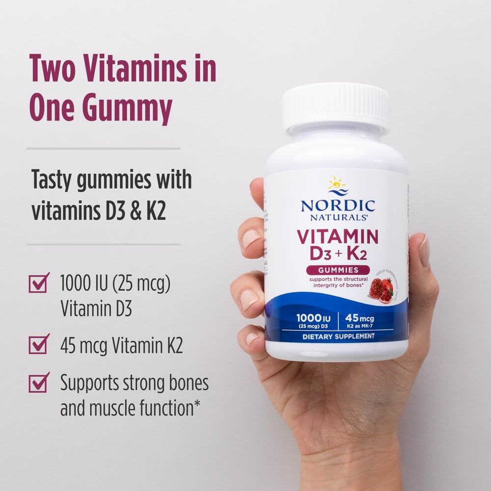 Nordic Naturals Vitamin D3 + K2 Gummies 120 Count