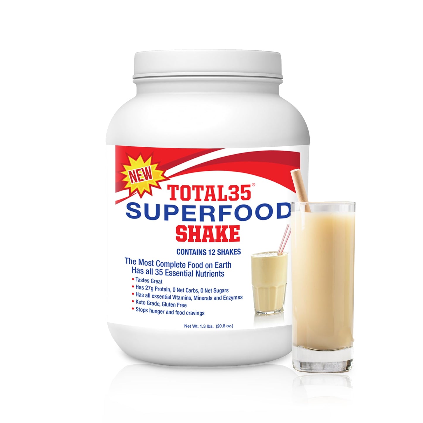 Total35 SuperFood Shake for Healthier Skin, Hair, and Nails Powder, 20.8 oz