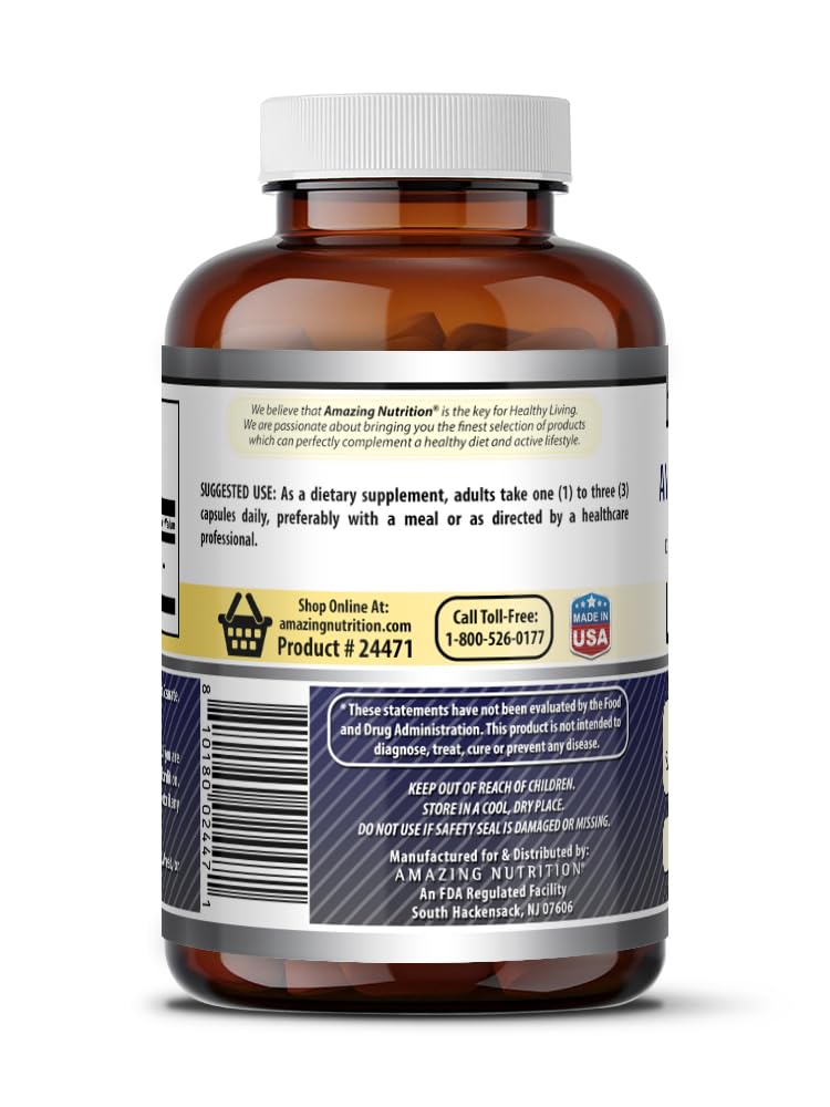 Amazing Nutrition L-Proline 1500 mg Capsules, 120 Count