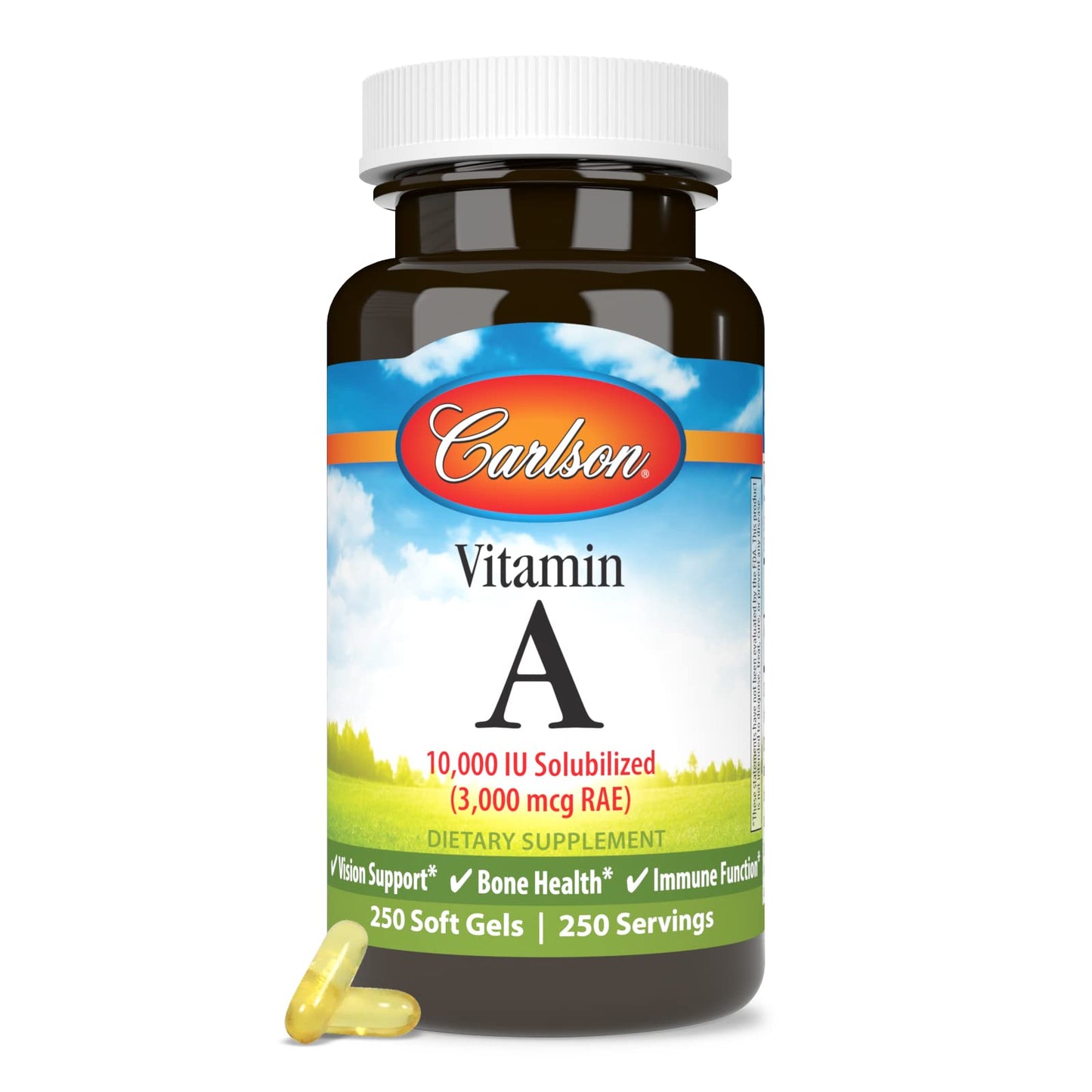 Carlson Vitamin A Solubilized Softgels 250 Count