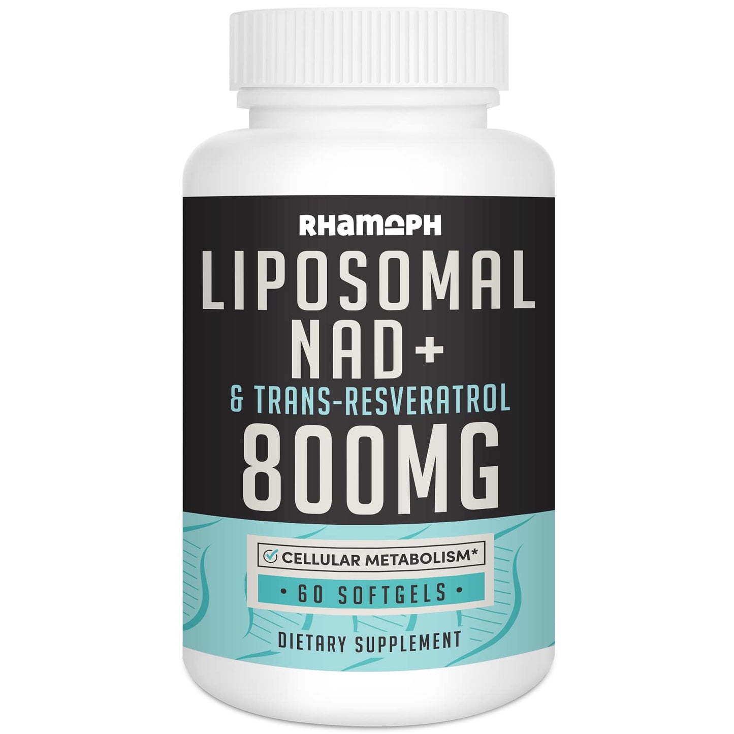 Rhameph Liposomal NAD+ 800 mg with Trans-Resveratrol 300 mg Softgel, 60 Count