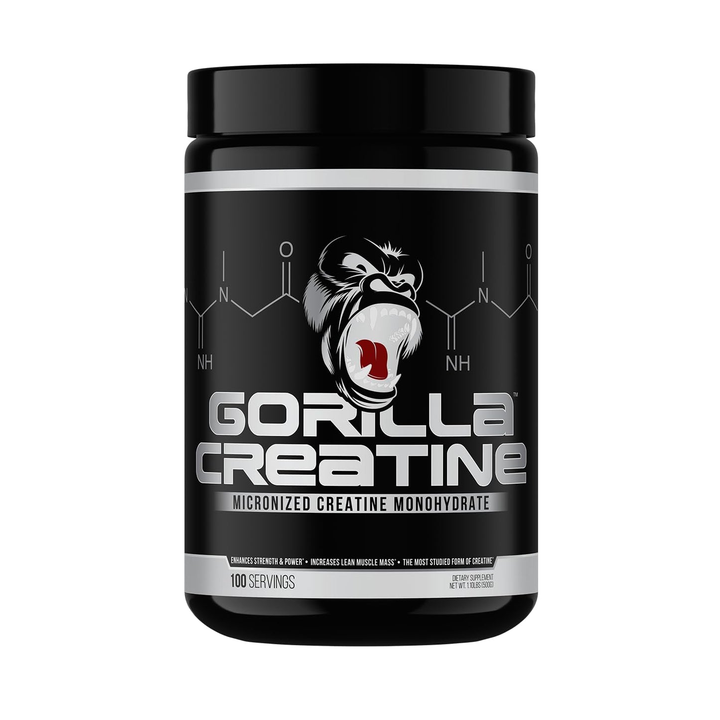 Gorilla Mind Creatine Monohydrate Micronized Powder, 100 Servings