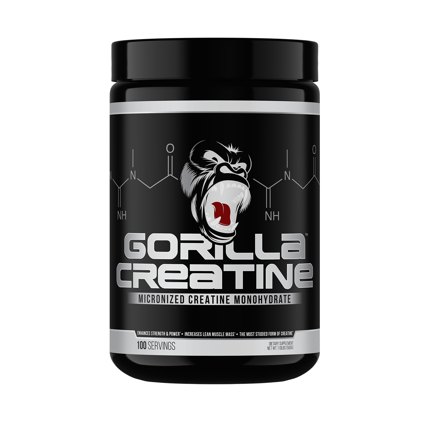 Gorilla Mind Creatine Monohydrate Micronized Powder, 100 Servings