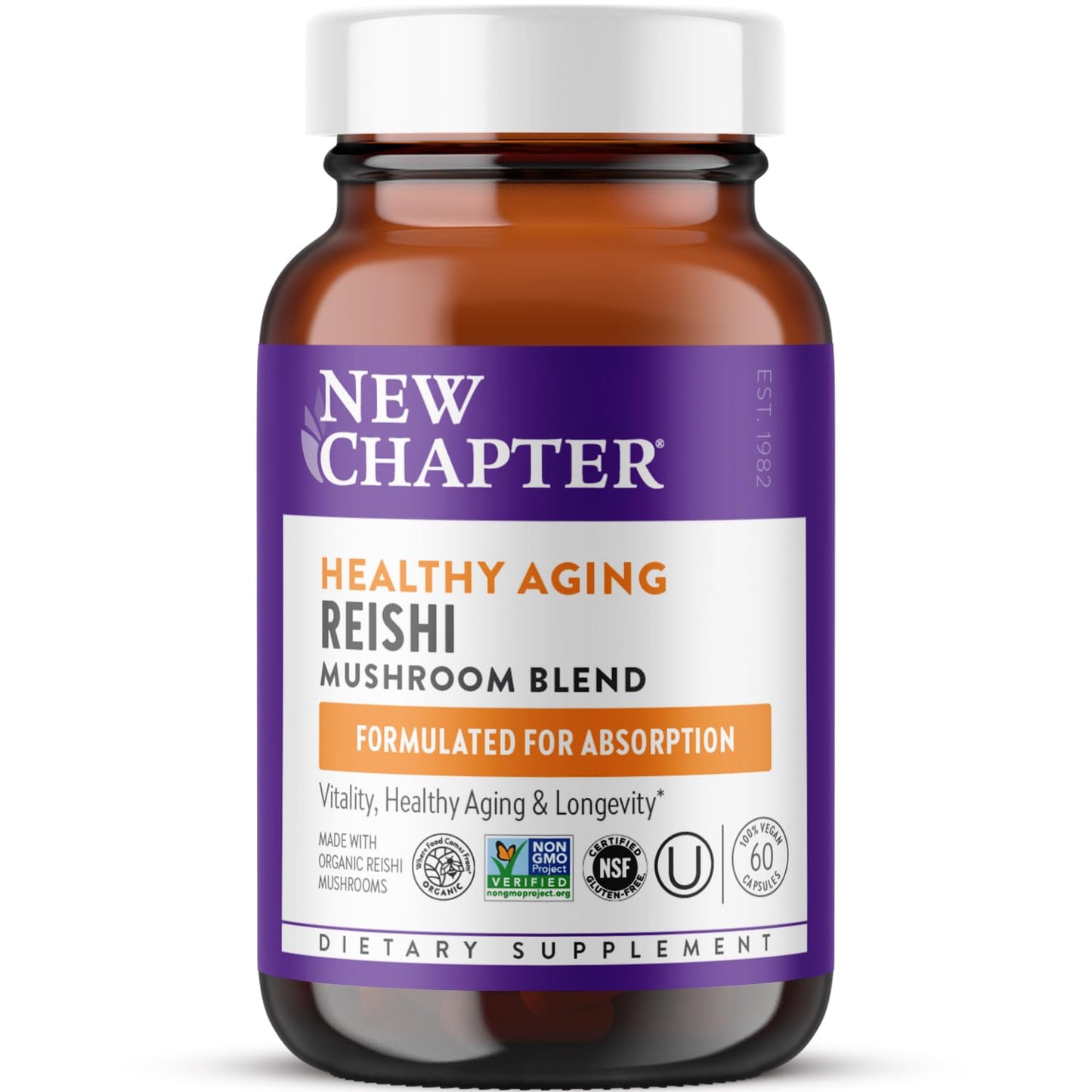 New Chapter Reishi Mushroom LifeShield for Healthy Aging 60 Capsules