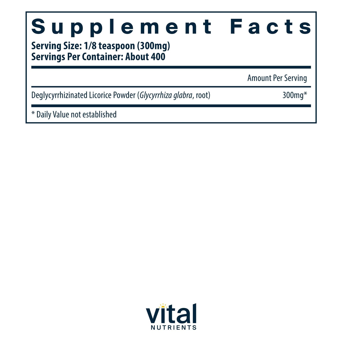Vital Nutrients DGL Powder 4.23 Ounce