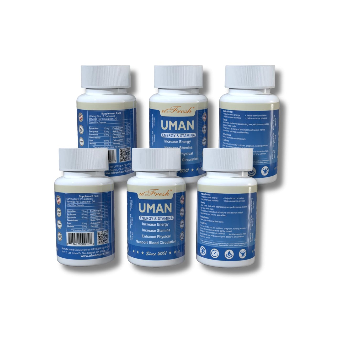 uFresh Uman Energy & Stamina Dietary Supplement 1 Capsule
