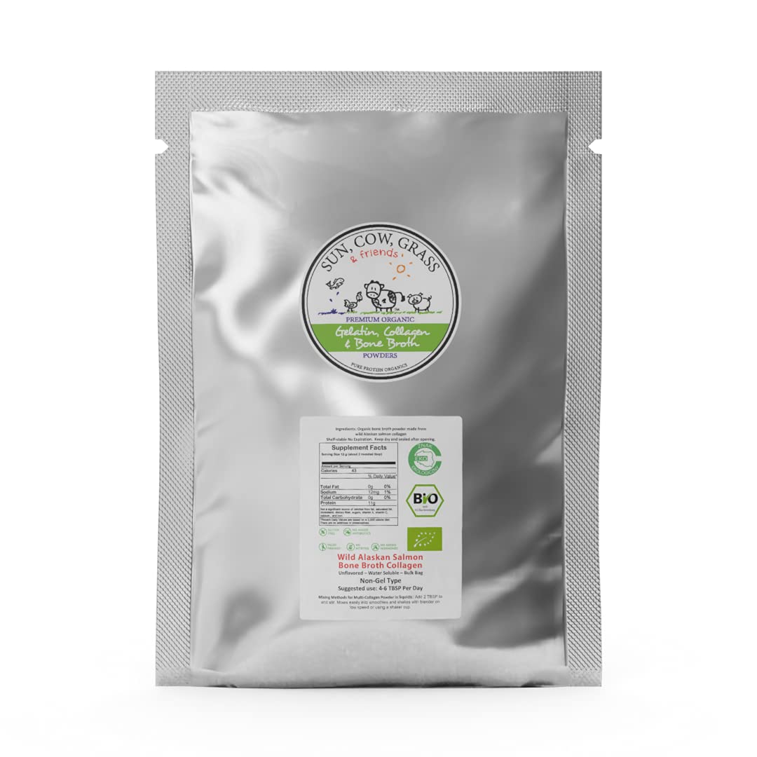 Unknown Wild Alaskan Salmon Bone Broth Collagen Powder 5 Pound 80