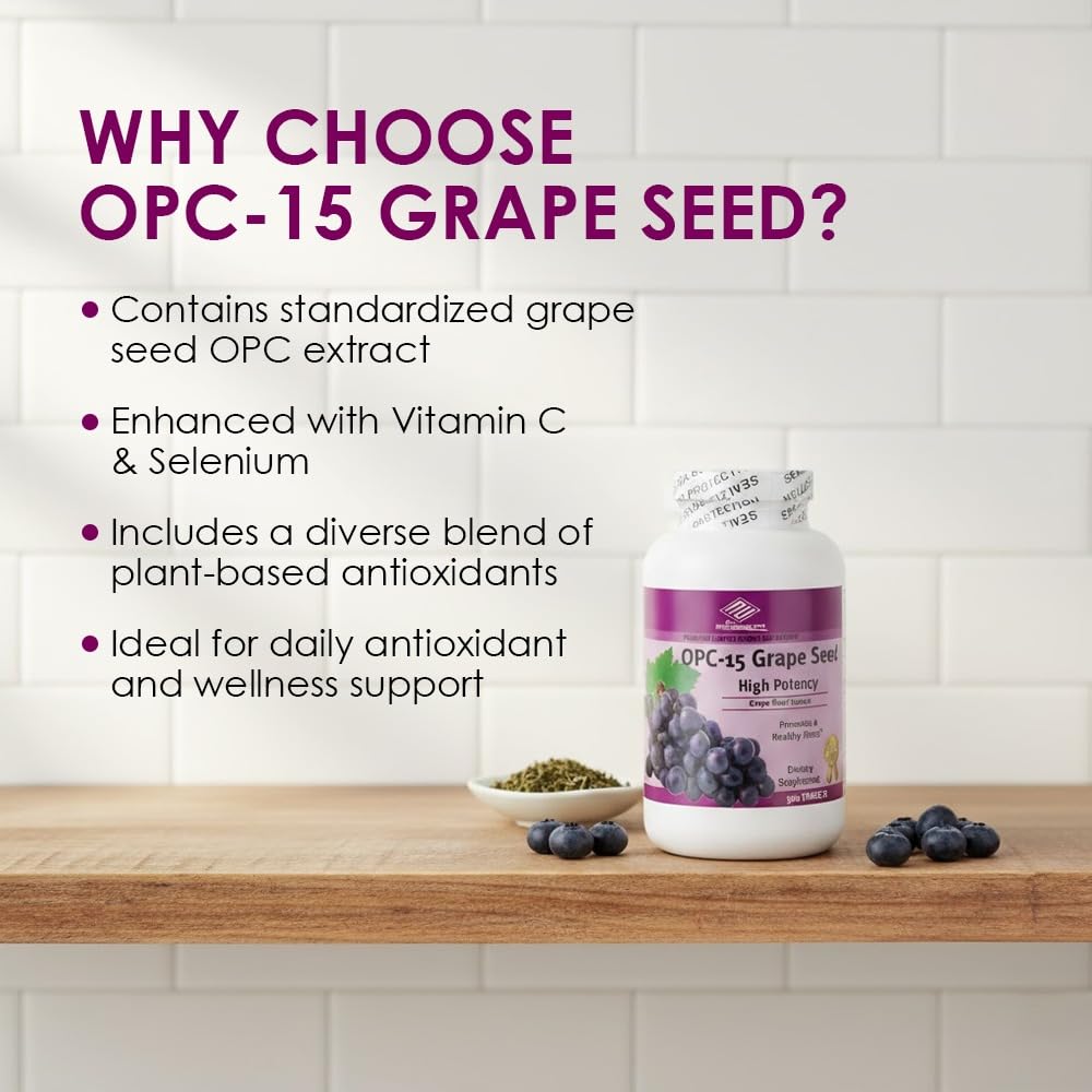 Nu-Health OPC-15 Grape Seed Extract, Vitamin C & Selenium, 300 Tablets