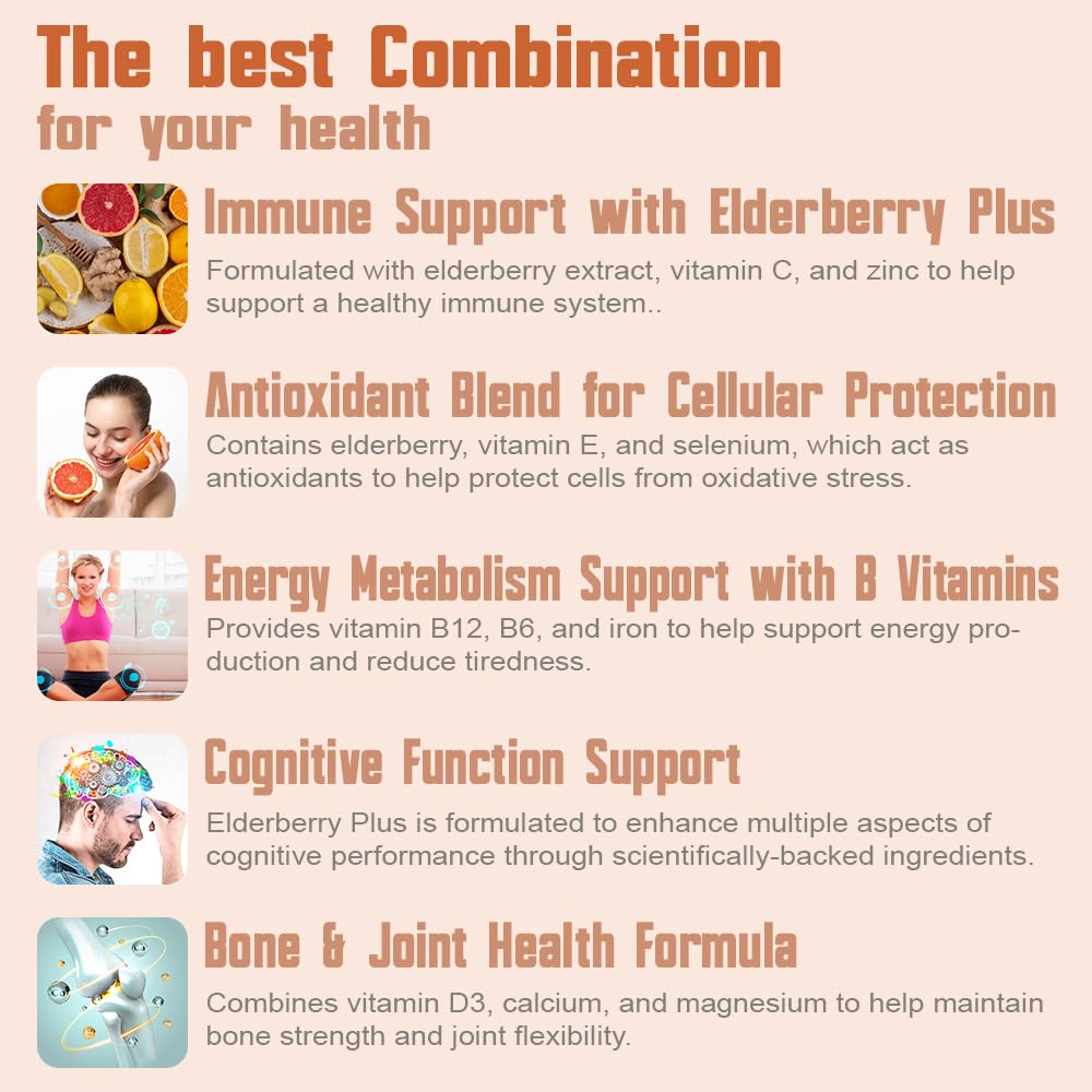 Health Dose Elderberry Plus Capsules - 600 Capsules