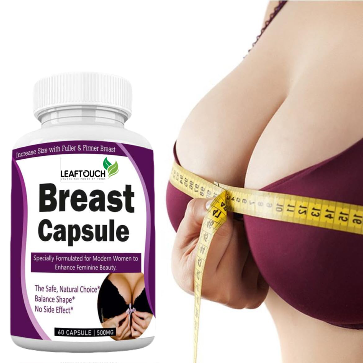Generic Breast Enhancement & Enlargement Capsules, 60 Count