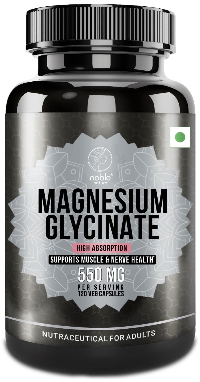 Noble Nature Magnesium Glycinate 550mg Capsule, 120 Count