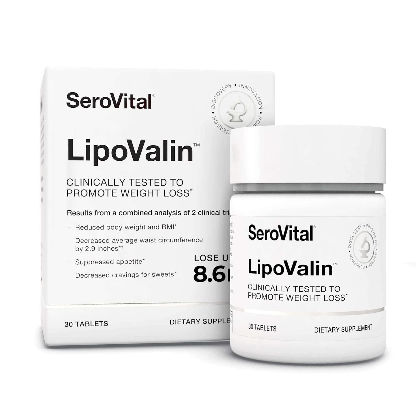 Serovital LipoValin Clinically Validated Weight Loss Pills for Women Diet Pill, Appetite Suppressant, Stimulant-Free Weight Loss Supplement 30 Tablets