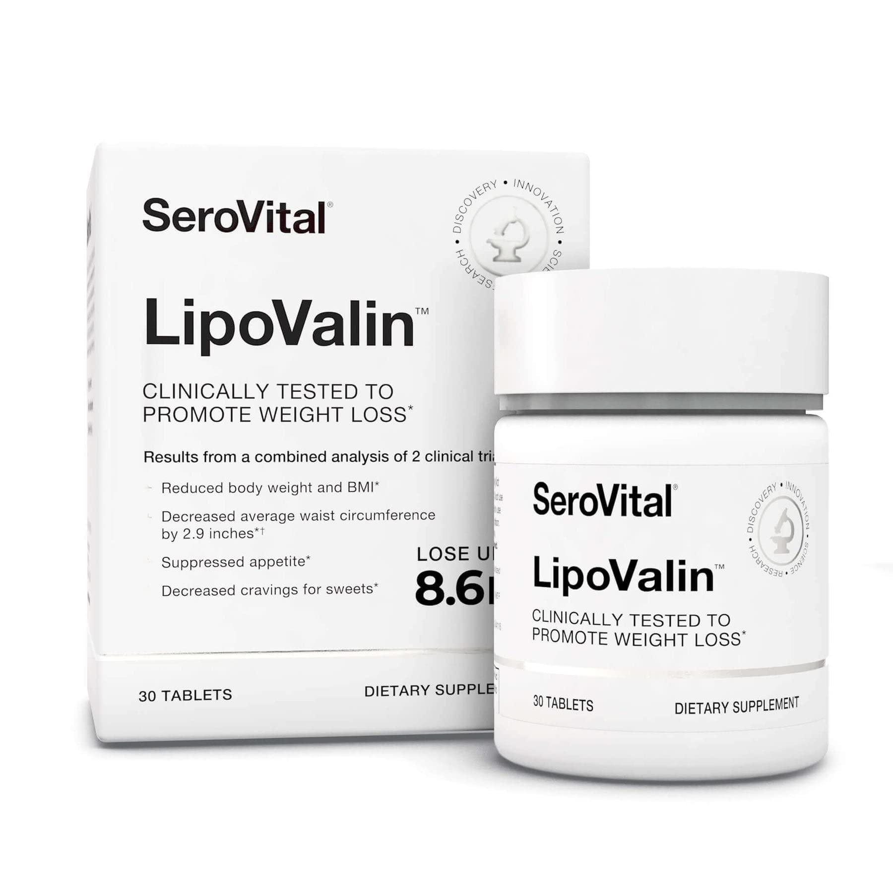 Serovital LipoValin Clinically Validated Weight Loss Pills for Women Diet Pill, Appetite Suppressant, Stimulant-Free Weight Loss Supplement 30 Tablets