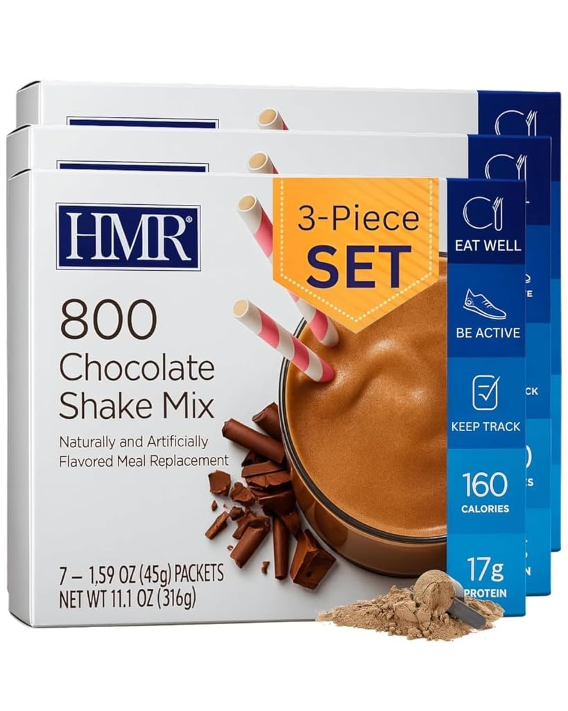 HMR 800 Shake Meal Replacement Mix Powder Chocolate, 33.39 oz, 21 Servings (3-Pack)