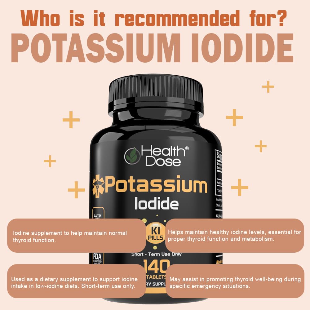 Health Dose Potassium + Iodide (KI) Tablets – 130mg 700 Tablets