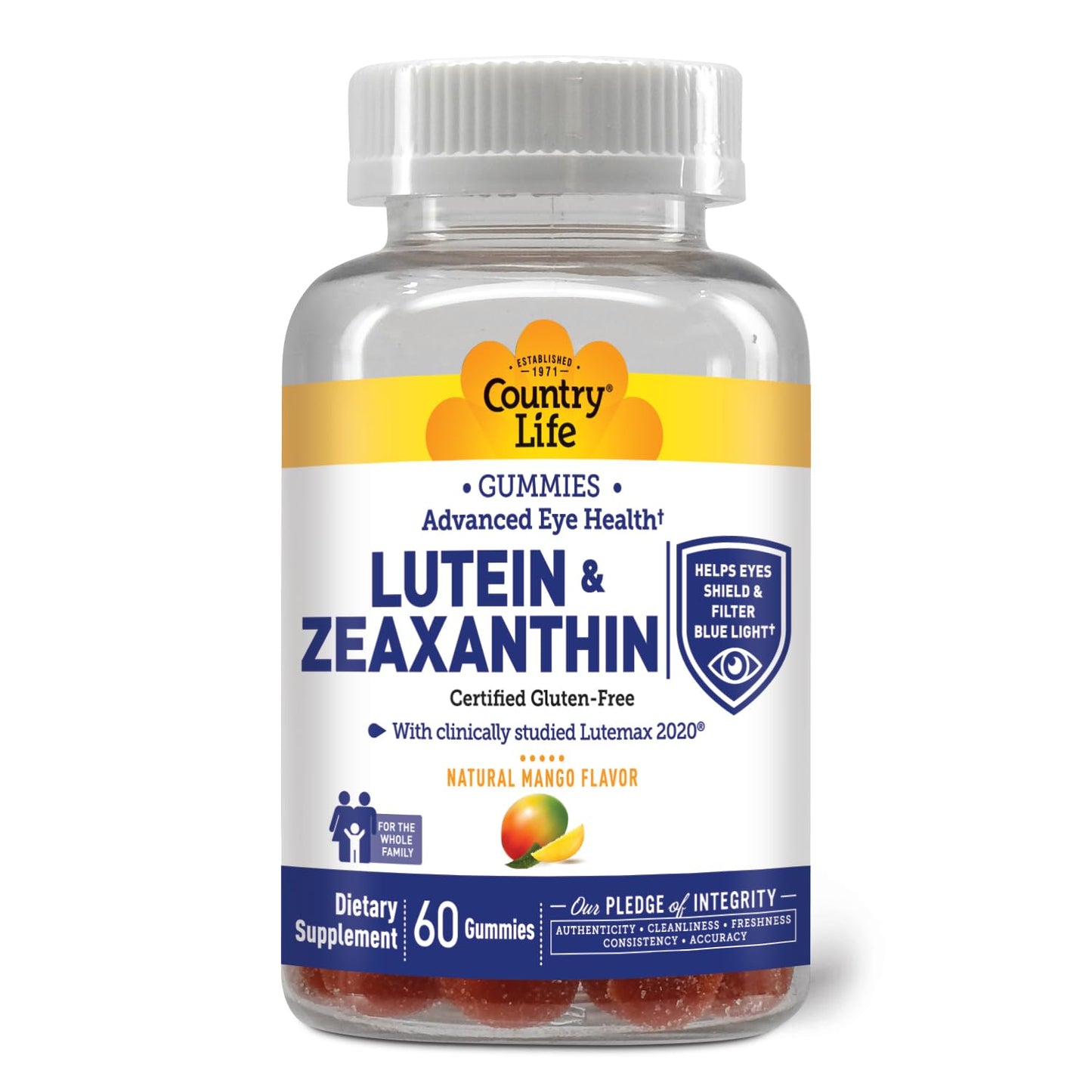 Country Life Lutein Gummies with Lutemax 2020, 60 Count