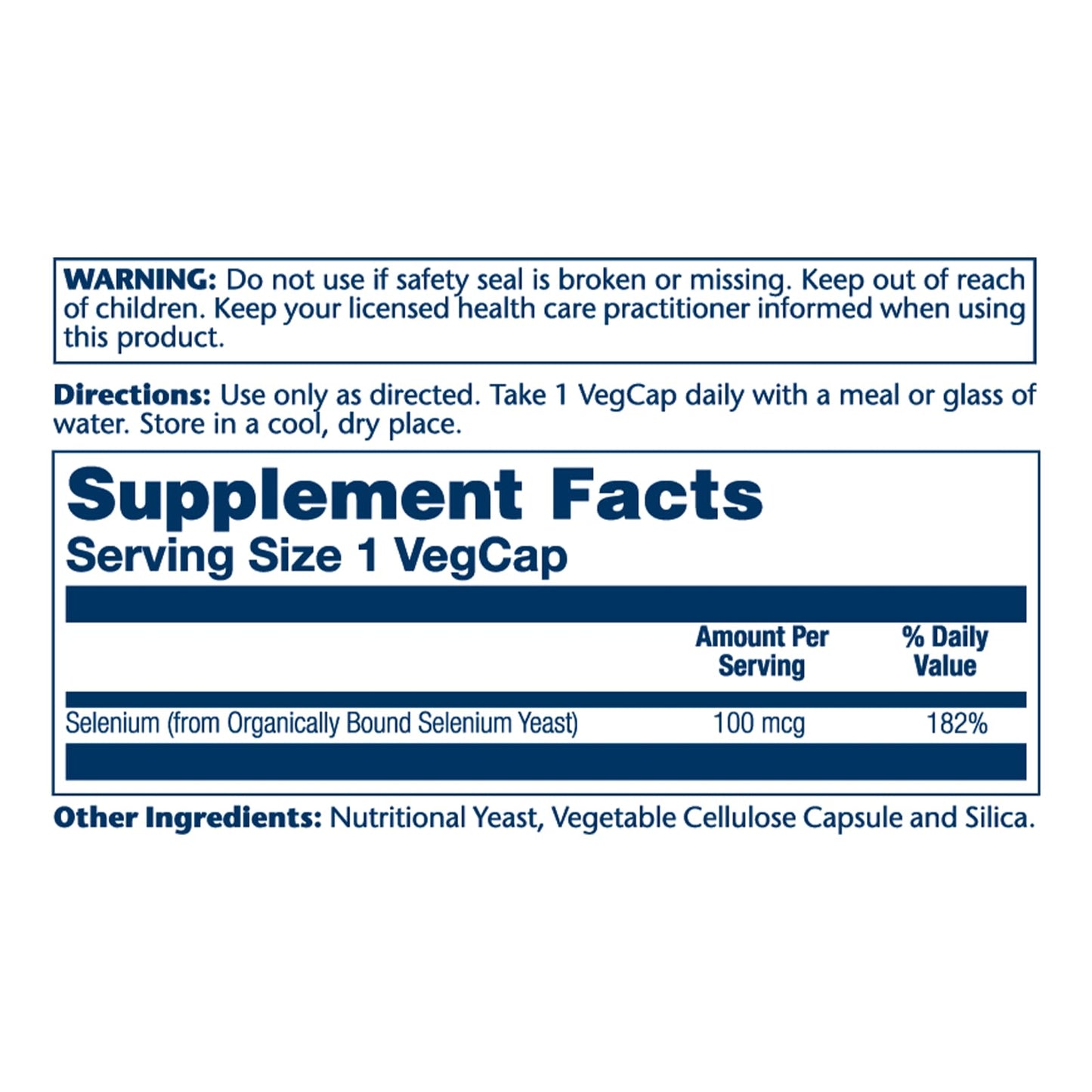 Solaray Selenium 100 mcg Capsule, 100 VegCaps