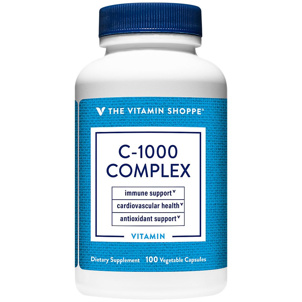 The Vitamin Shoppe C-1000 Complex 1,000MG, Antioxidant that Supports Immune & Cardiovascular Health, Vegetarian Capsules, 100 Capsules