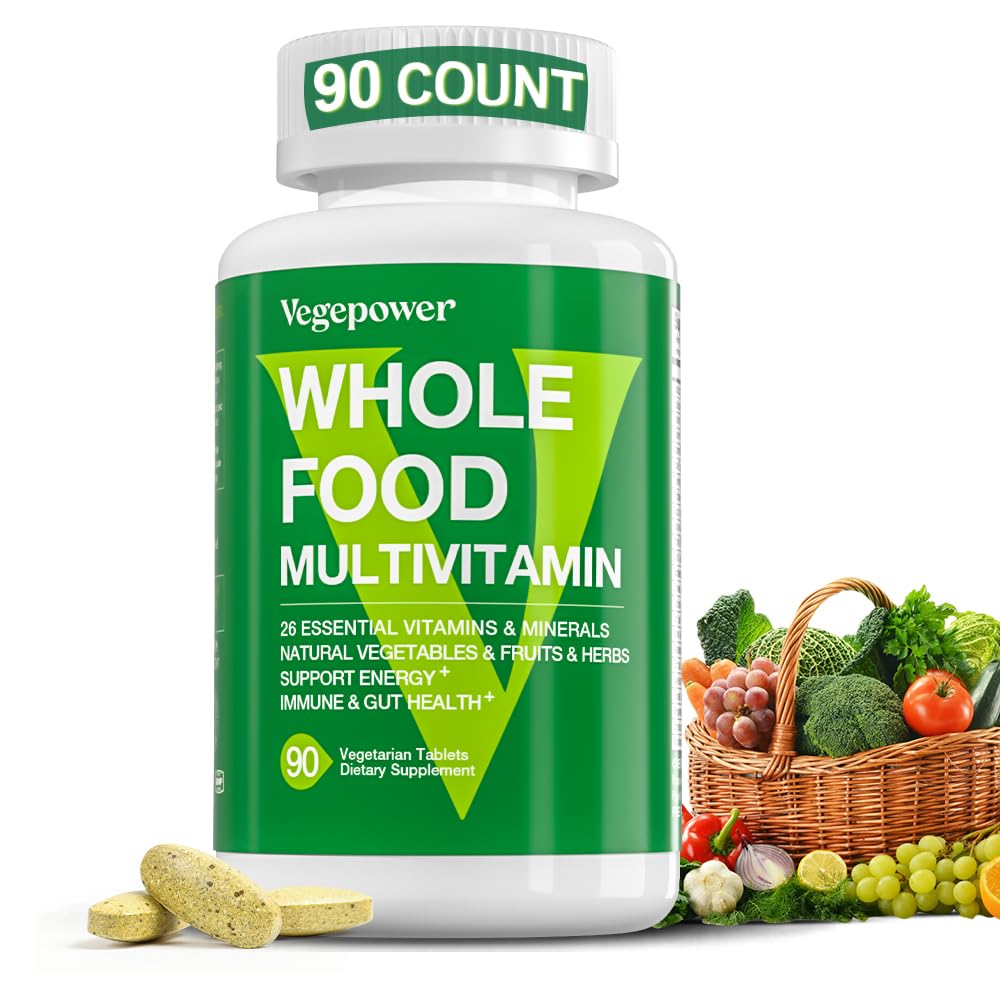VEGEPOWER Vegan Whole Food Multivitamins with Iron, 90 Tablets