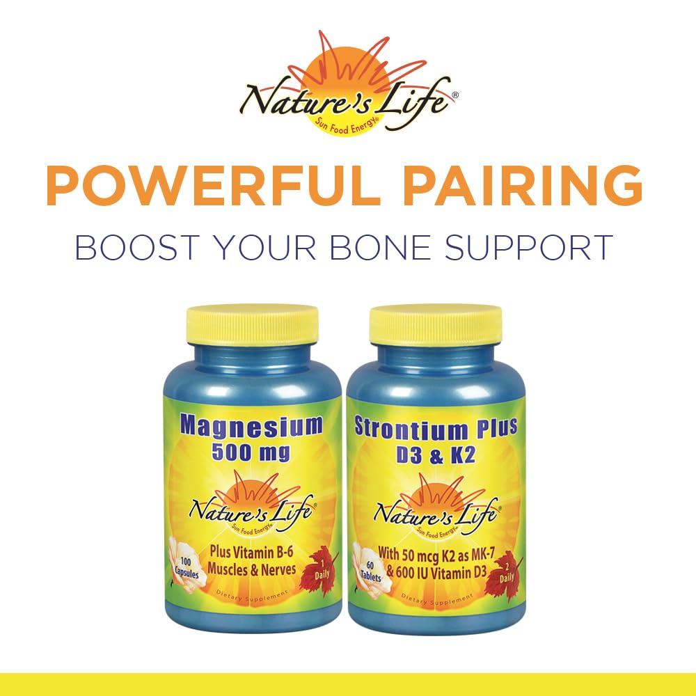 Nature's Life Strontium Plus D3 & K2 Supplement 60 Tablets
