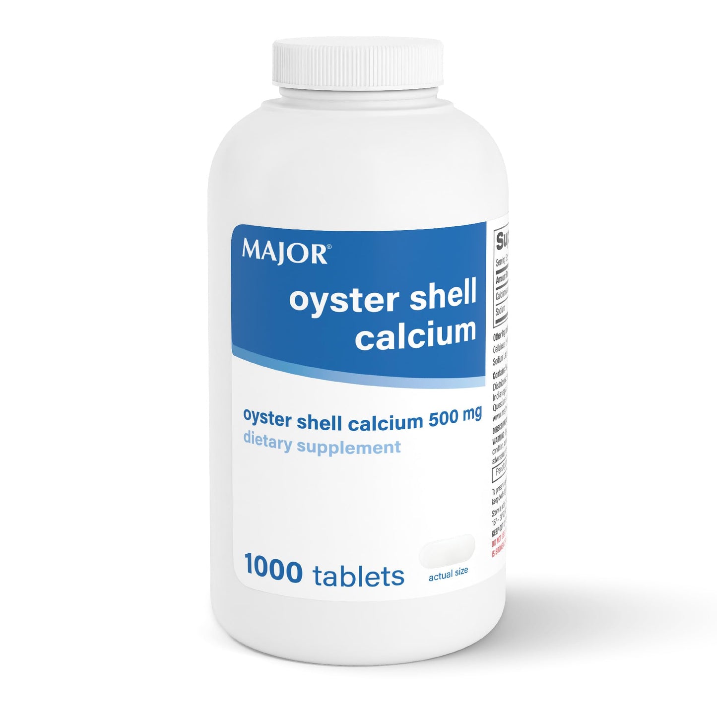 MAJOR Oyster Shell Calcium 500mg Tablets, 1000 Count