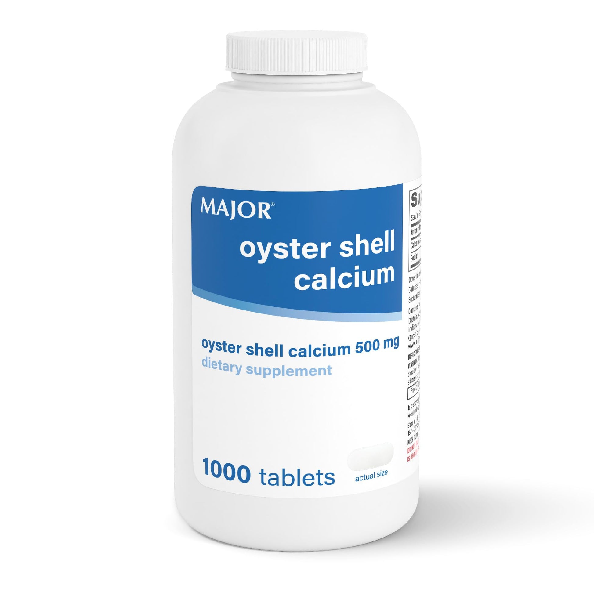 MAJOR Oyster Shell Calcium 500mg Tablets, 1000 Count