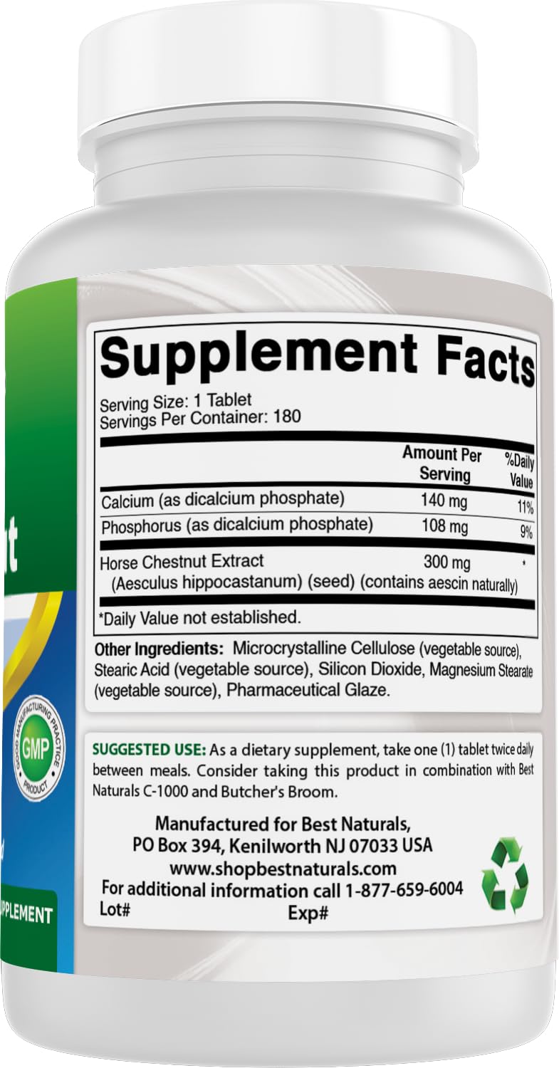Best Naturals Horse Chestnut Extract 300 mg Tablet, 180 Tablets