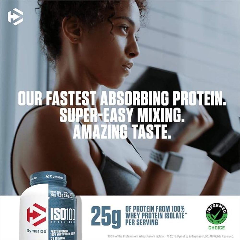 Dymatize ISO100 Hydrolyzed Whey Protein Powder Cookies and Cream, 1.6 Pound