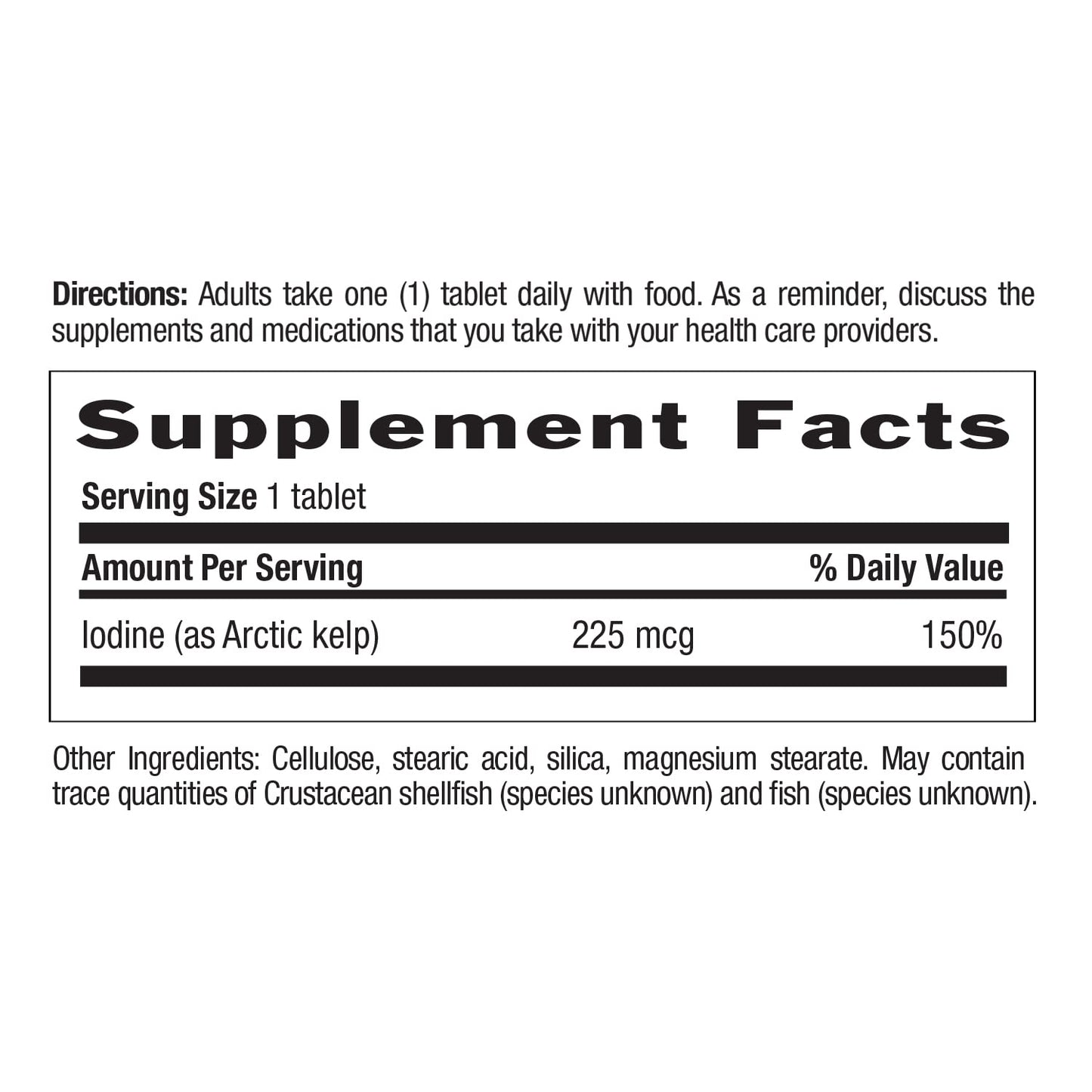 Country Life Arctic-Kelp Natural Iodine Supplement for Thyroid and Immune Support 300 Tablets