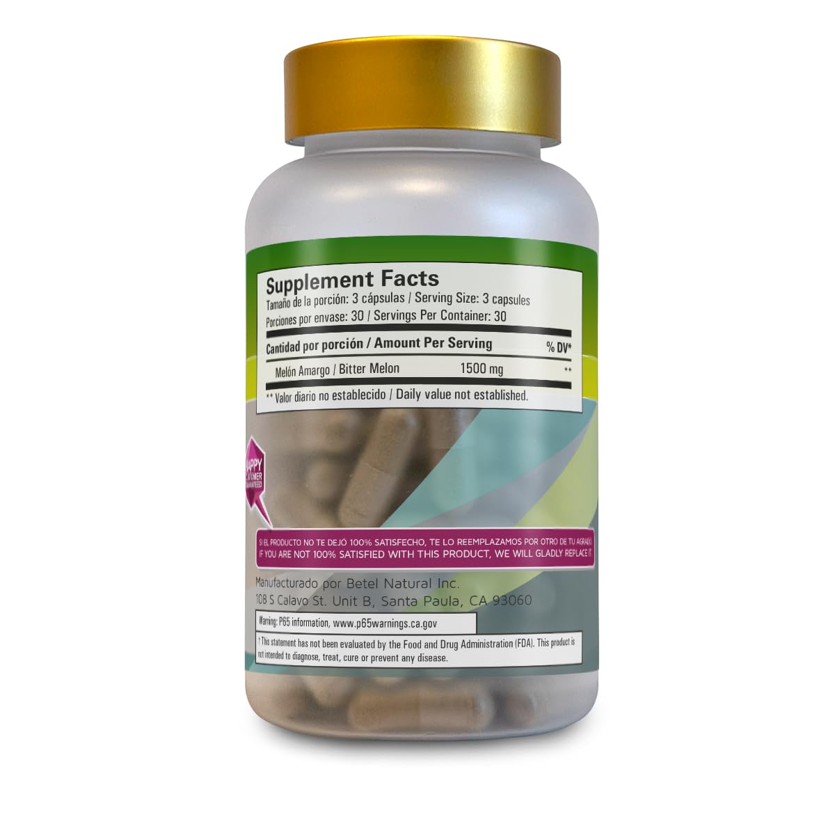 Betel Natural Premium Melon Amargo (Bitter Melon) Capsules 1 Count