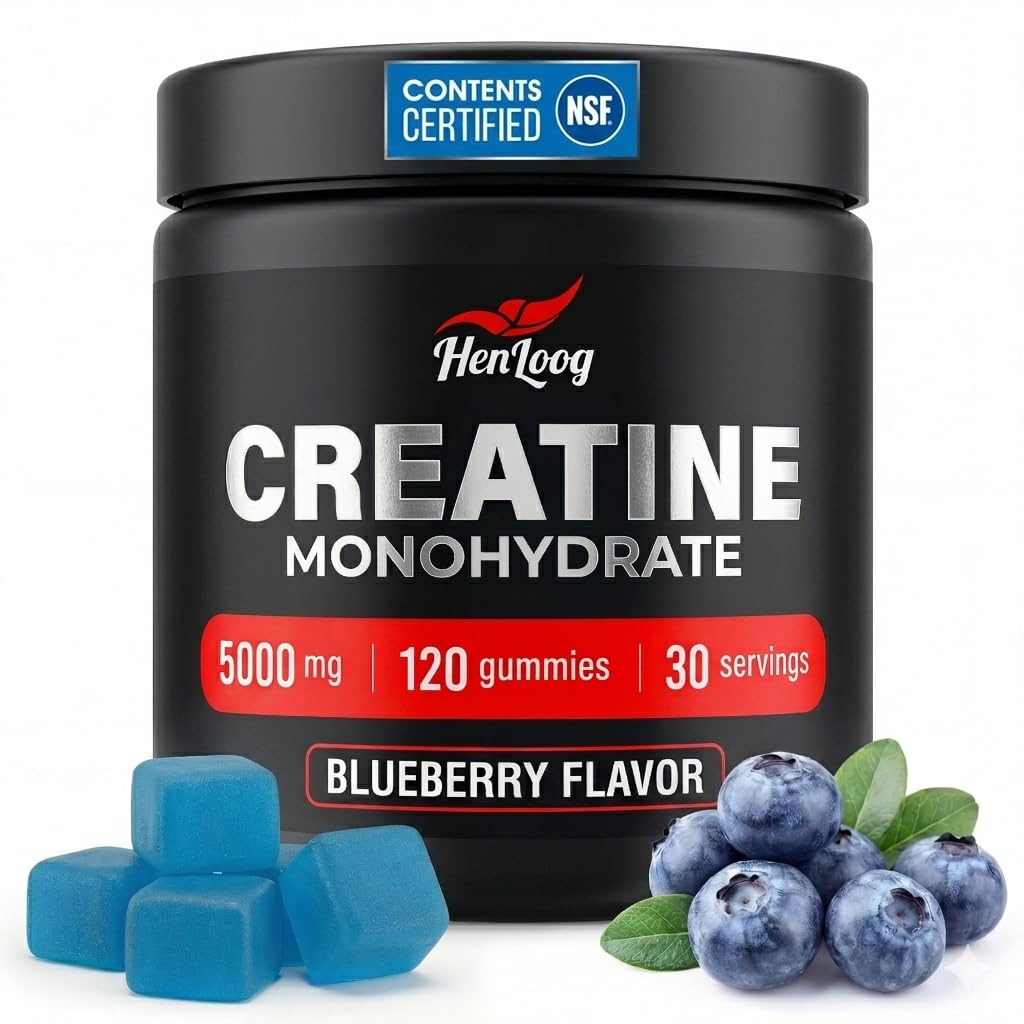 Hen Loog Creatine Monohydrate Gummies 120 Count