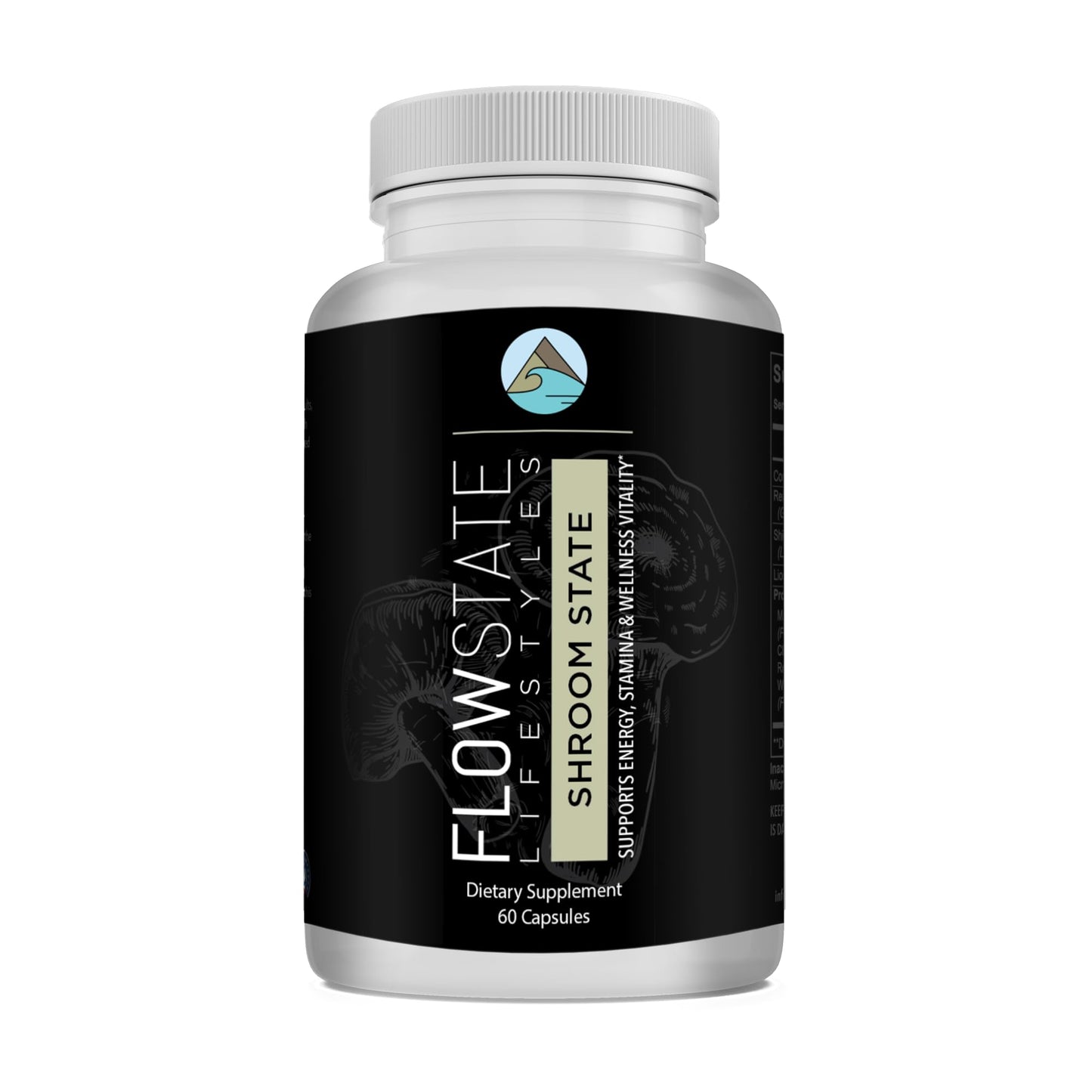 Flowstate Lifestyles Mushroom 10X Shroom State Nootropic Capsule, 60 Count
