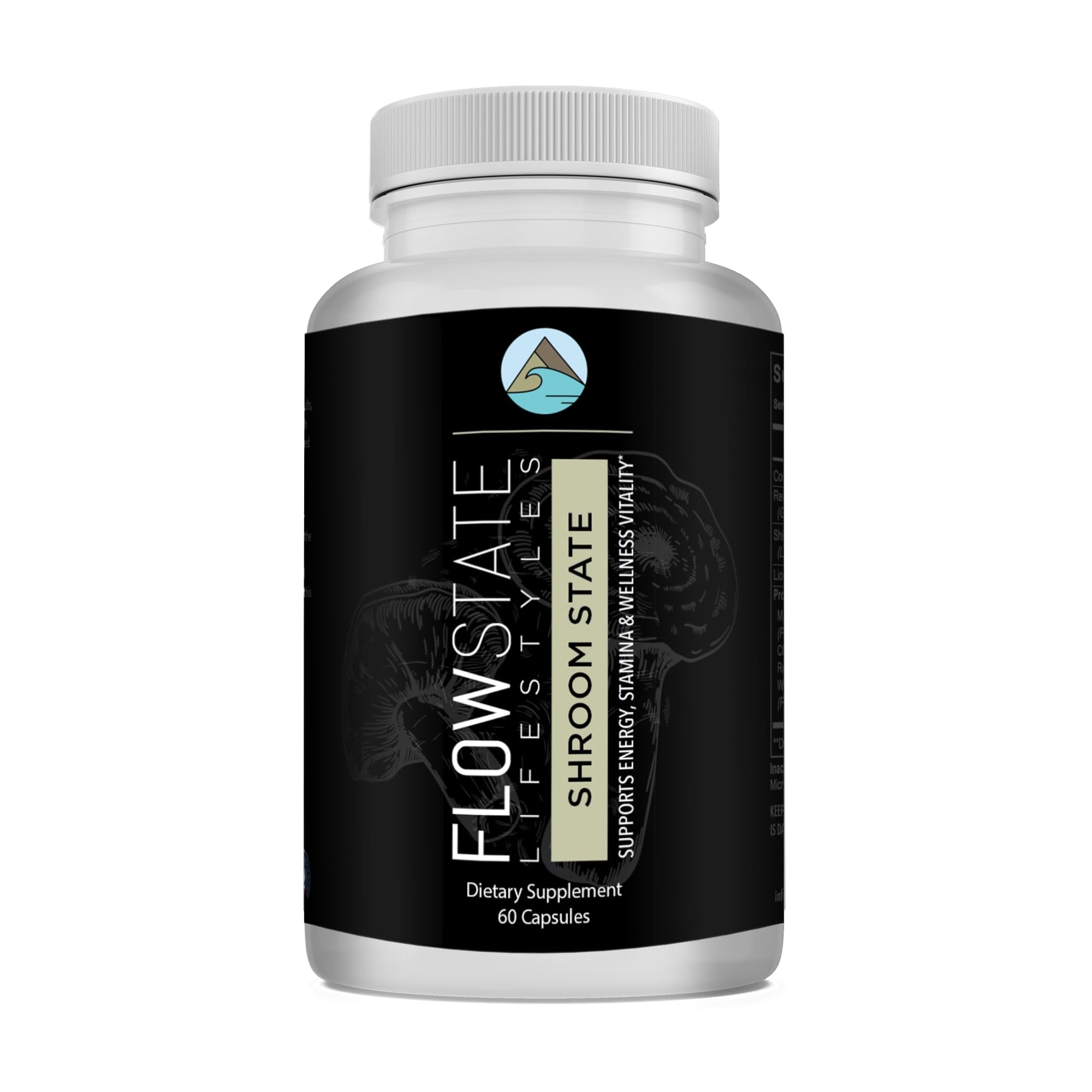 Flowstate Lifestyles Mushroom 10X Shroom State Nootropic Capsule, 60 Count