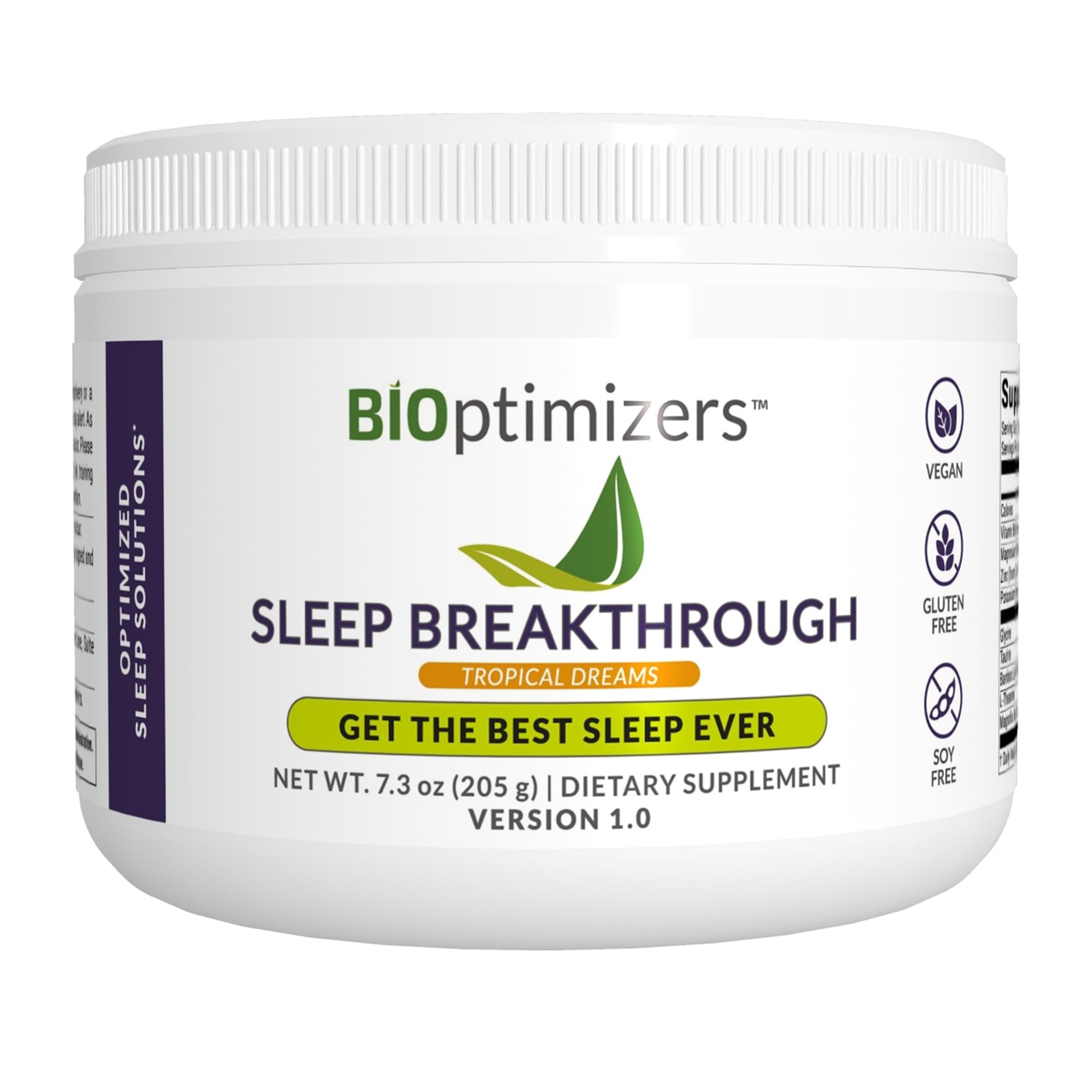 BIOptimizers Sleep Breakthrough Natural Melatonin Free Vegan Deep Sleep Support with Magnesium and Zinc for Adults Powder 7.3 oz