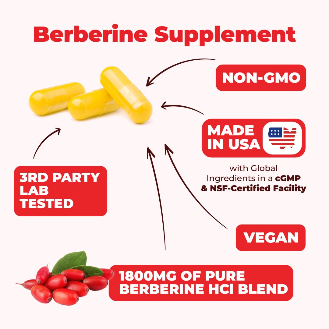 Vimerson Health Berberine Supplement 1800mg Capsule 90 Count