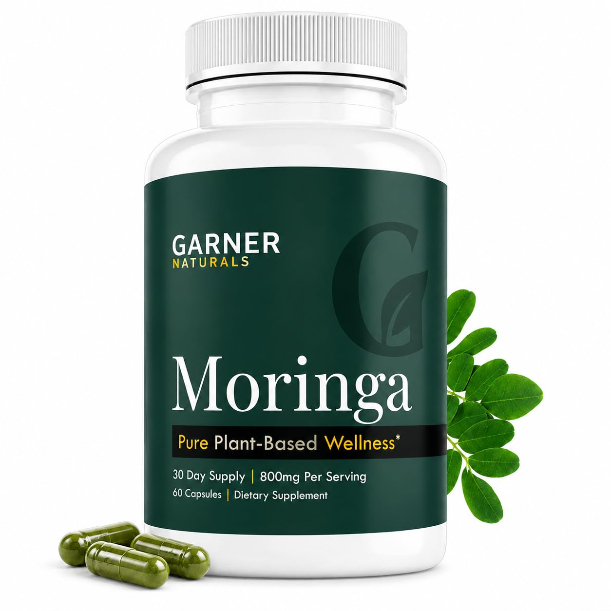Garner Naturals Moringa Capsules 800mg, 60 Capsules