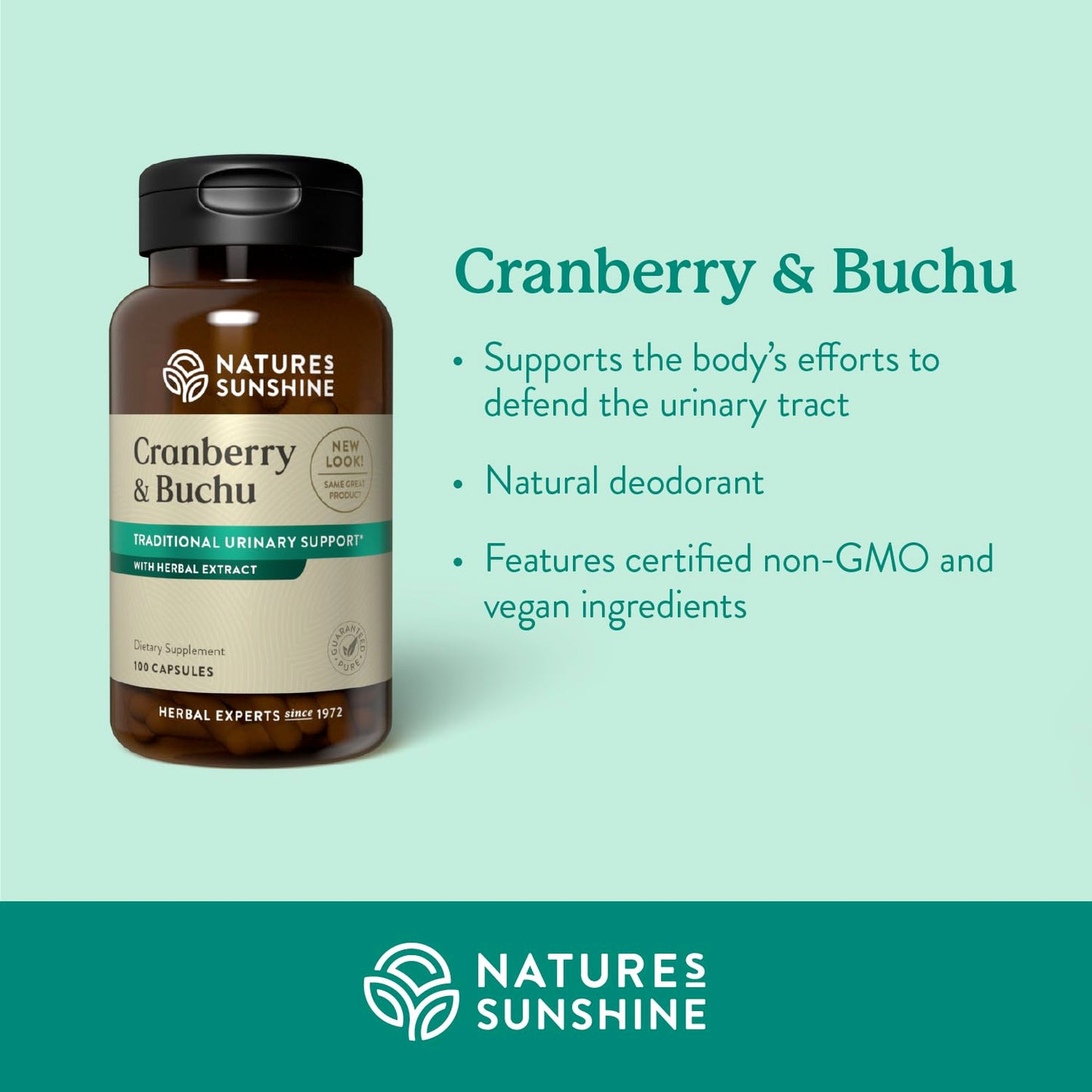 Nature's Sunshine Cranberry and Buchu Concentrate Capsules, 100 Count