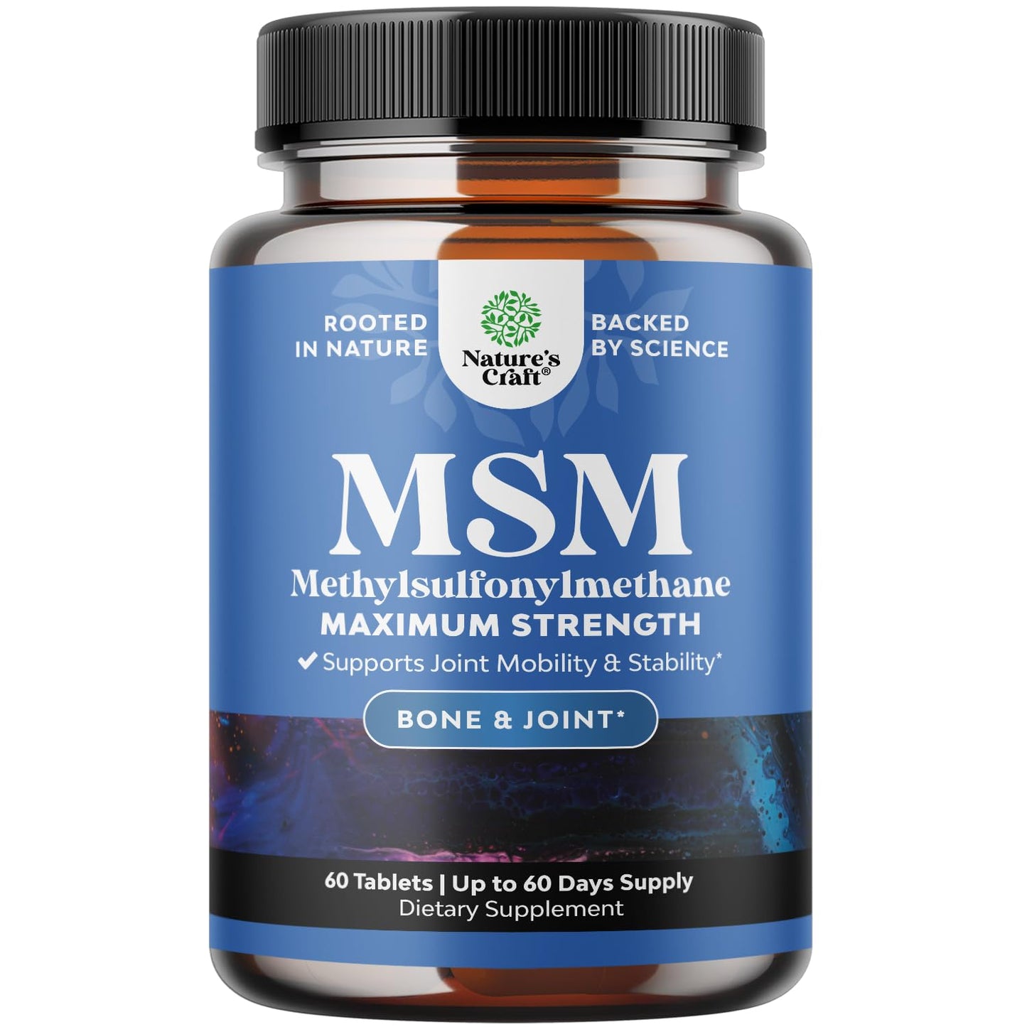 Natures Craft Pure MSM Supplement Tablets, 60 Count