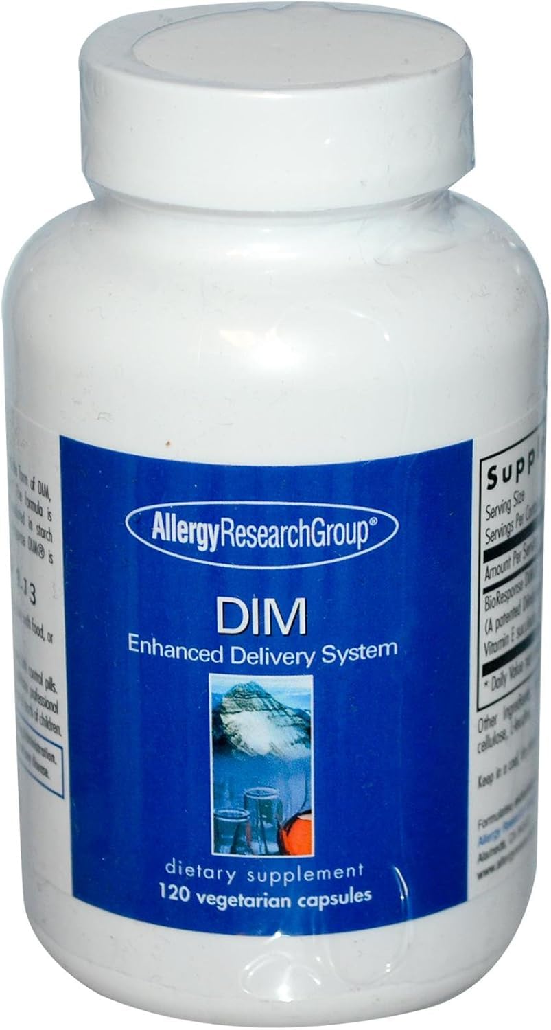 Allergy Research Group DIM Enhanced Delivery System - Diindolylmethane for Hormone Balance, Menopause Support, 120 Vegetarian Capsules