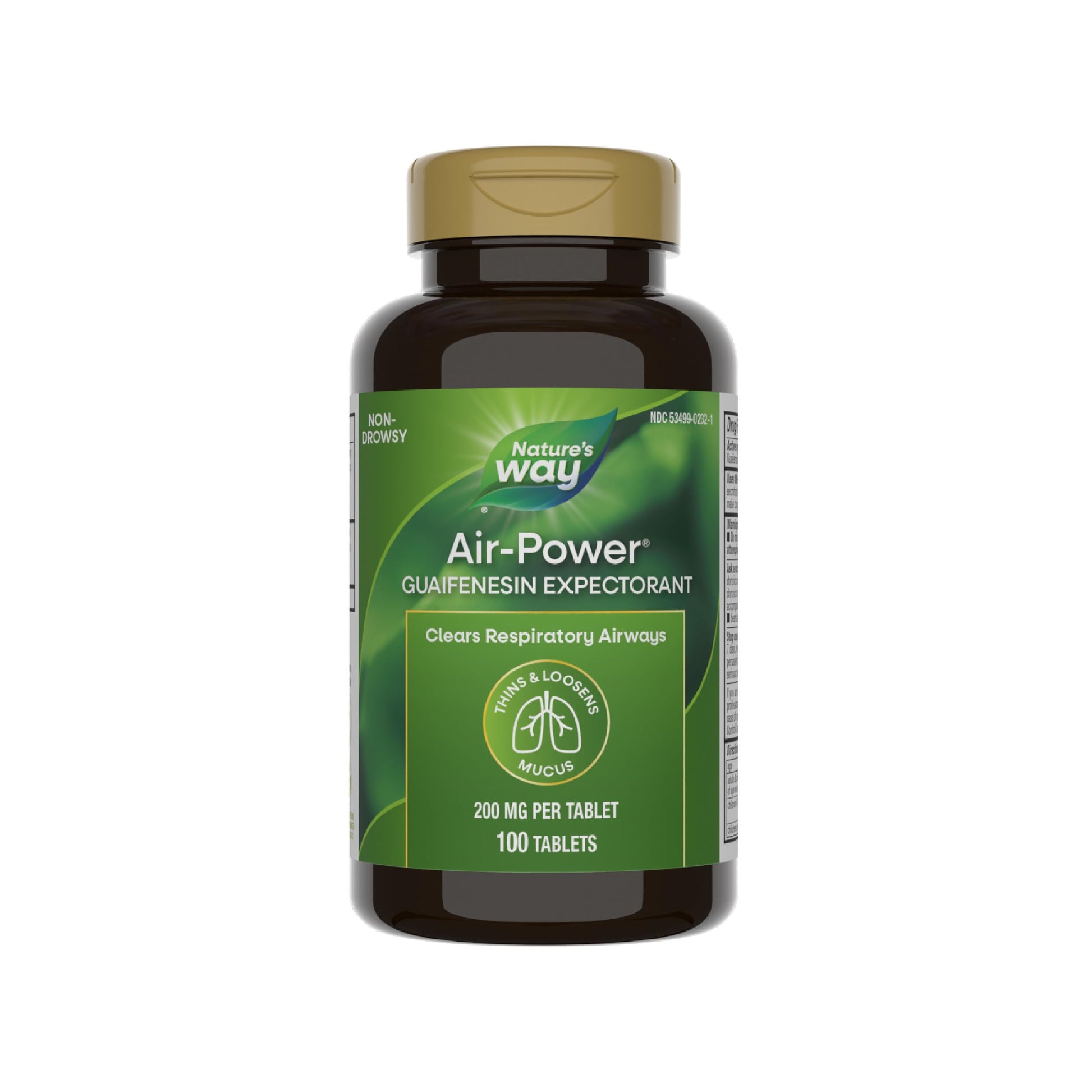 Nature's Way Air-Power Guaifenesin Expectorant Mucus Relief, 100 Tablets