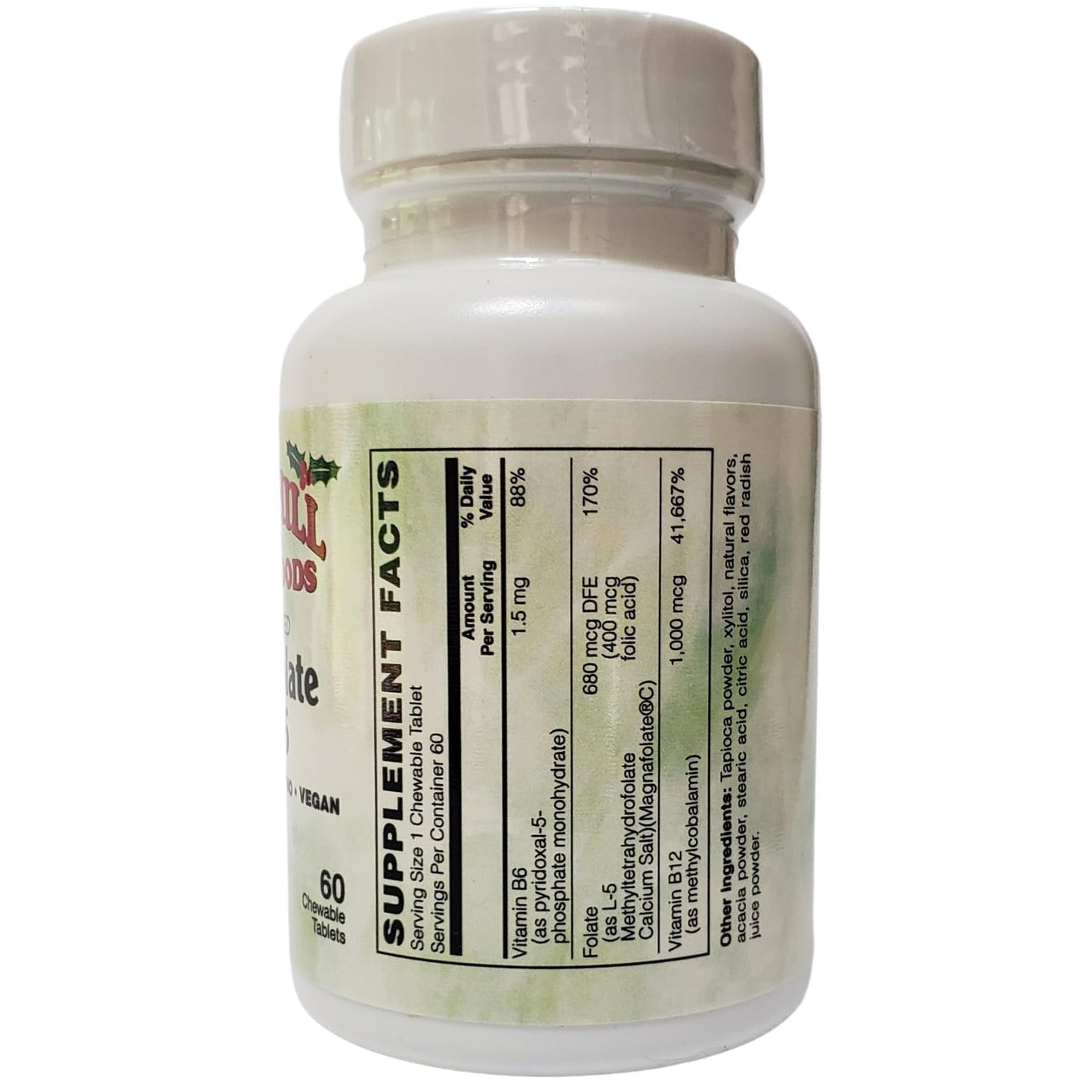 Holly Hill Health Foods Coenzymated B-12, Folate & B-6 Berry Tablet, 60 Tablets