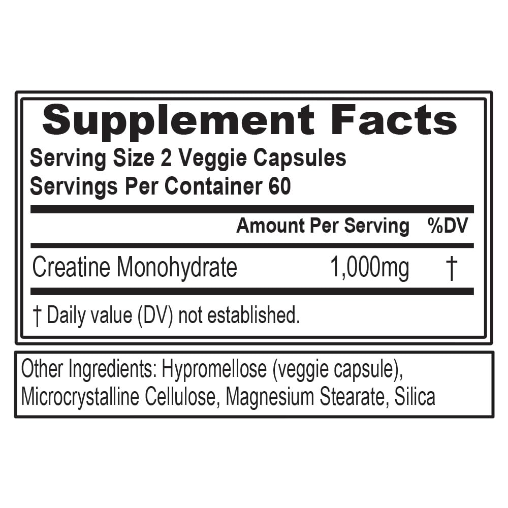 Evlution Creatine Monohydrate Capsules - 120 Count