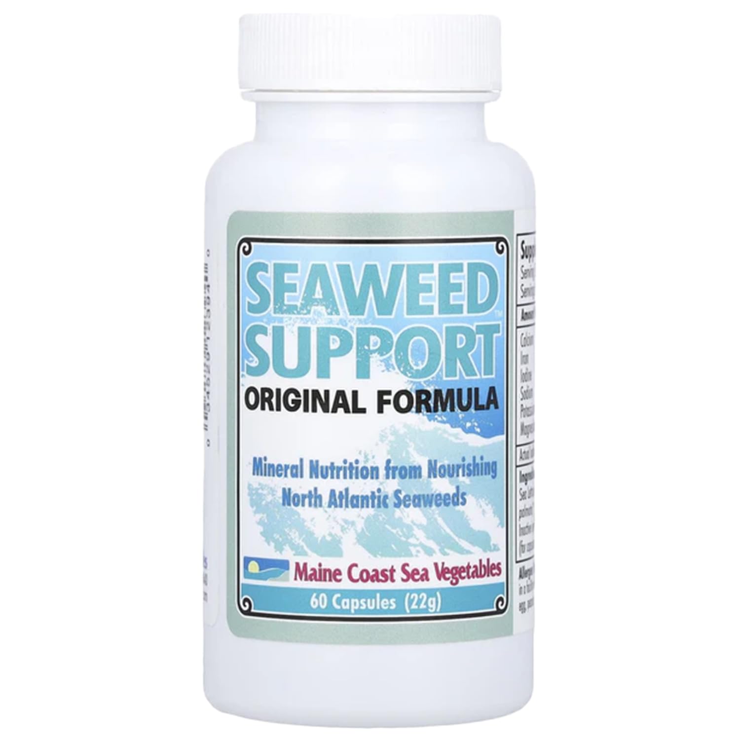 Maine Coast Sea Vegetables Seaweed Support Original Formula Iodine Supplement 60 Capsules