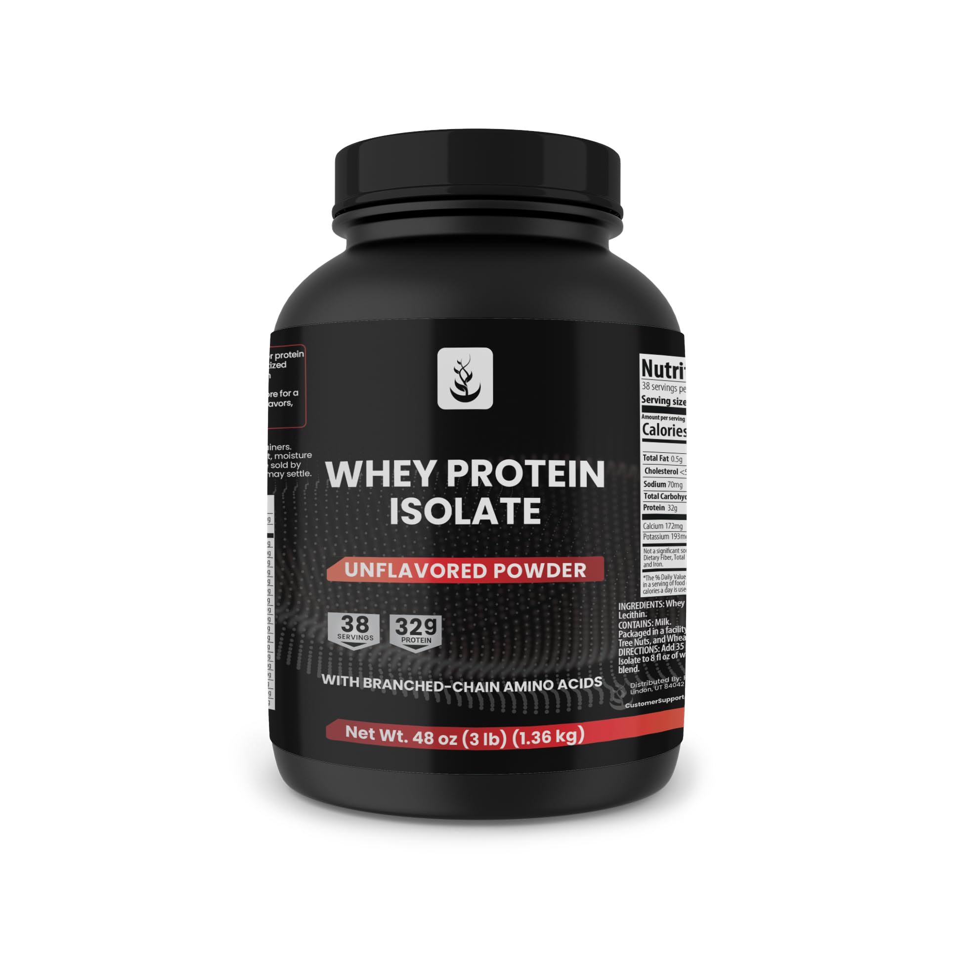 PURE ORIGINAL INGREDIENTS Whey Protein Isolate Powder, 3 lb, 48 Servings