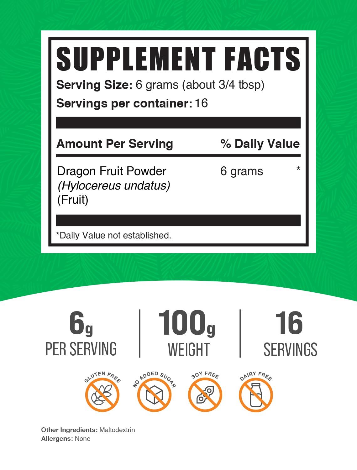 BulkSupplements Dragon Fruit Powder Powder, 3.53 Ounce