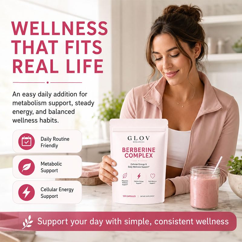 Glov Organics Berberine Complex, Cellular Energy & Metabolism Support Capsule, 1 Count