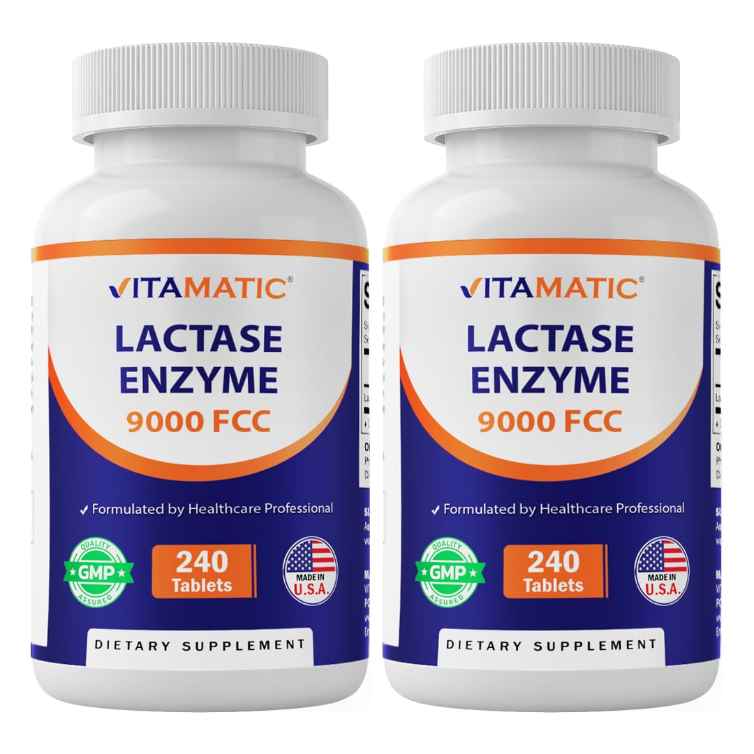 Vitamatic Lactase Enzyme 9000 FCC 480 Tablets