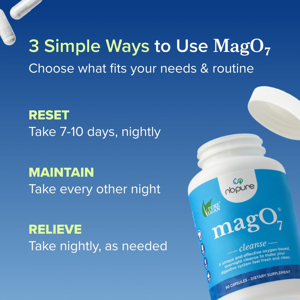nbpure MagO7 Natural Colon Cleanse & Detox 30 Capsules